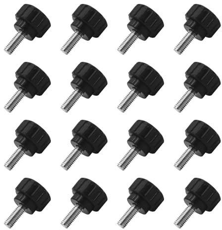100 tornillos moleteados roscados M4 x 8 mm, perillas moleteadas de rosca macho, perillas de sujeción de acero al carbono, tornillo de pulgar de montaje