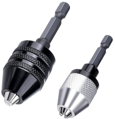Shallho 2 pezzi Keyless mandrino 0,8 – 8 mm, 0,3 – 3,6 mm 1/4, attacco esagonale per trapano a percussione
