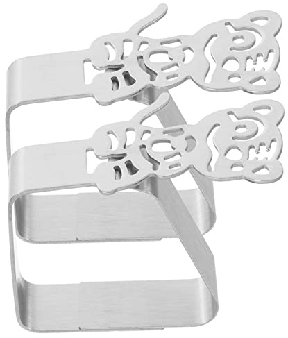 Ciieeo 2piezas Pinzas Inoxidable Sujetamanteles Fijadores Antideslizantes para Fiestas Abrazaderas Decorativas