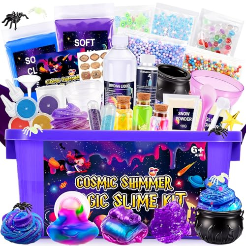 iKidiki Slime Enfant 6 7 8 9 10 11 12 Ans, Cadeau Fille 6-12 Ans Slime Fluffy Jouet Fille 6-12 Ans Galaxy Slime Kits de Loisirs Créatifs Activites Manuelles pour Enfants Potion Magique Enfant