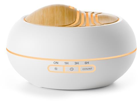 SALKING Diffuseur Huiles Essentielles 400ml, Diffuseur Parfum Maison 7 LED, Humidificateur d'air Chambre Ultrasonique sans BPA, Diffuseur d'Arômes pour la Maison et Le Bureau, Blanc