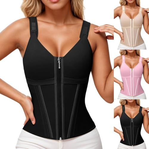 POIUIYQA Fajas Reductoras Mujer Entrenador De Cintura, Corsé Cintura para Mujeres, Control La Abdominación Carrocería, Cincher Carrocería con Correas Ajustables