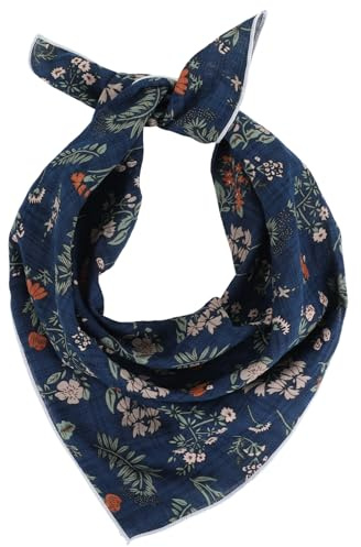 Ymapinc 58x56cm Floral Bandanas for Women - Navy Blue Square Cotton Head Scarf, Bandana Headband Hair Bandana for Halloween & Christmas
