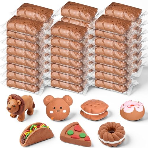 VioraWhite 40 Pcs 21oz Air Dry Clay Bulk Modeling Ultra Lightweight Foam Modeling Clay for Kids Adults Magic DIY Crafts Party Arts and School Project Gifts Supplies(Light Brown)