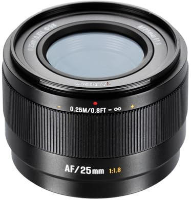 7artisans AF 25 mm F1.8 för FX – kompakt 25 mm F1.8-objektiv med STM-AF och metallbajonett för X-T5, X-S20, X-E4 och mer (X-Mount)