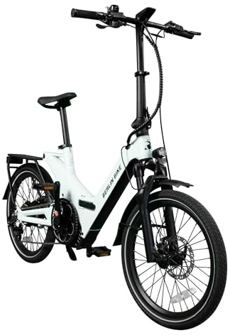 Berlin Bike Bicicleta eléctrica Plegable Ultraligera, 20 Pulgadas con 7 Marchas, Bicicleta eléctrica Plegable para Adultos con batería de 36 V 10,5 Ah, Motor de 250 W, Alcance de 50 km, Bicicleta