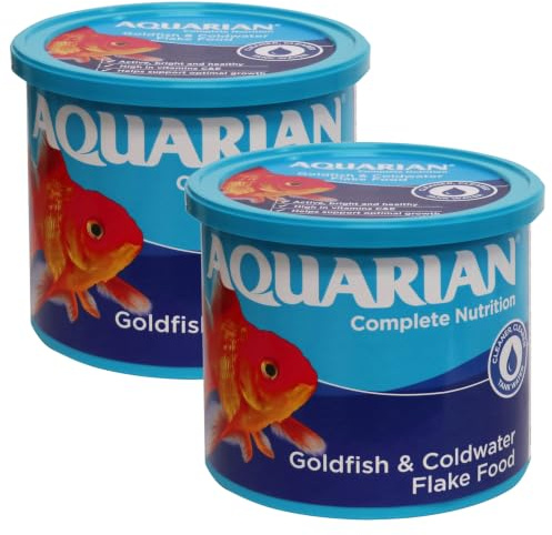 Aquarian Goldfish Flakes 200g (Pack of 2) | Nutritionally Balanced Food for Healthy Growth, Clean Water & Vibrant Colours | Complete Daily Diet for All Types of Goldfish | 2 x 200g Foil Sealed Tubs
