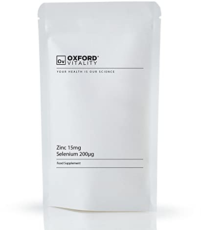 Selenium 200mcg and Zinc 15mg Supplement | Hair Skin and Nails Support | Immune System | by Oxford Vitality