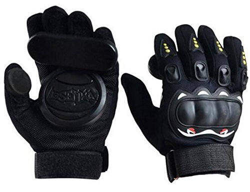 Seroda Longboard Downhill Slide Handschuhe Skate Handschuhe mit austauschbare DREI Slider (Black)