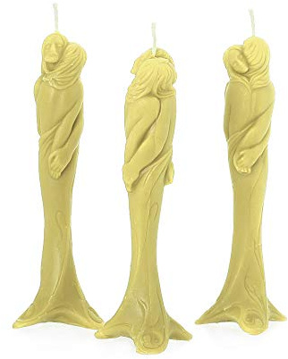 NKlaus - 3x cera d'api Stella dell'amore - candela gialla - candela rituale fatta a mano 36352