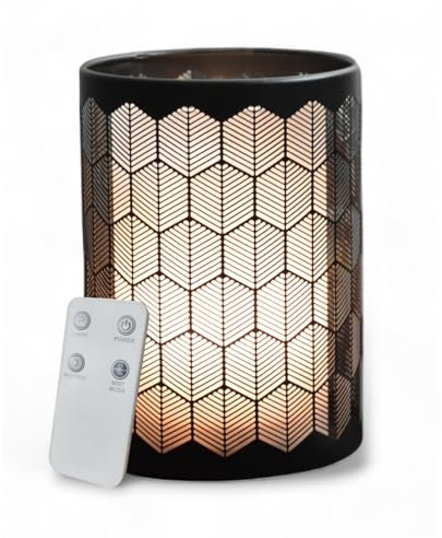 Zen'Aroma Difusor de Aceite Esencial Verone – Difusor ultrasónico de aromaterapia fría – Difusor eléctrico Perfume para casa con Mando a Distancia – Iluminación LED Efecto Vela – Metal y Cristal