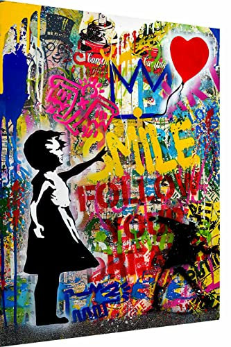 Magic Canvas Art - Bilder Pop Art Follow Your Dreams Leinwandbild 1- teilig Hochwertiger Kunstdruck modern Wandbilder Wanddekoration Design Wand Bild - B8163, Größe: 60 x 40 cm