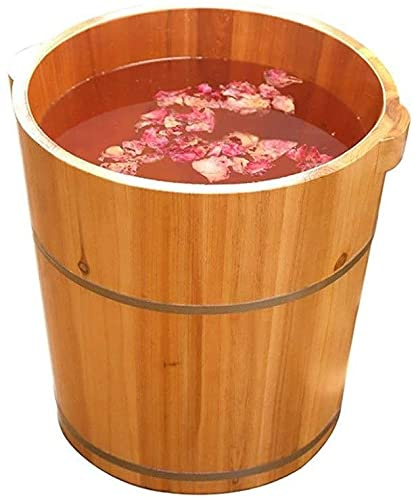 Foot Tub Wooden Foot Basin Foot tub Foot Wash Foot Bath Barrel Solid Wood Tub Adult Small Household Foot Basin Tub Bucket For Foot Bath, Massage, Spa, Sauna, Soak (Color : A) foot Bath Wooden Bucket F