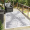 carpet city Teppich Outdoor Wetterfest - Grau - 140x200 cm - Palmen-Blätter - Balkon Teppich Wasserabweisend - In-& Outdoor Teppiche für Terrasse, Garten, Küche, Bad oder Wohnzimmer