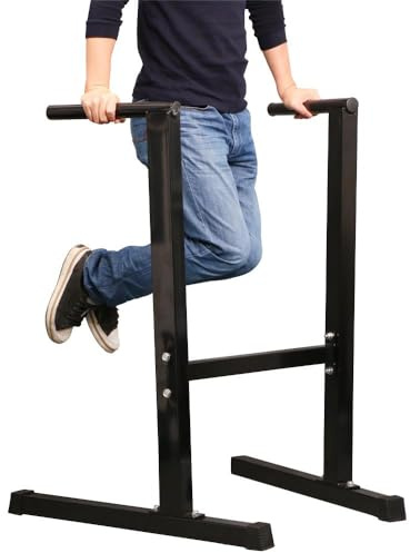 Yaheetech Barres de Traction Gym, Chaise Romaine Power Tower sur Pied, Barres Dip Parallèles, pour Entraînements Musculation Domicile, Salle de Sport Training, 84 x 79 x 107 cm