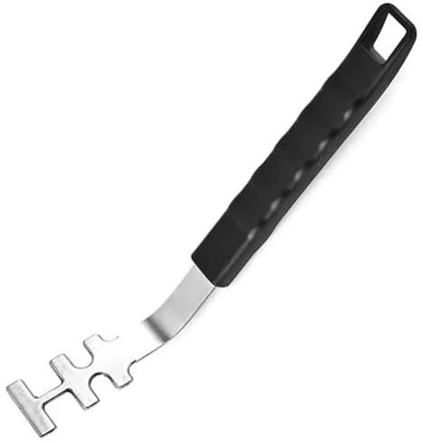 FZGLHQQ Grid Gripper, Universal BBQ Grate Lifter Grill Grid Lifter Stainless Steel Hot Plate Gripper Grill Grate Lifter Tool Barbecue Tool Grill Accessories, Comfortable Grip