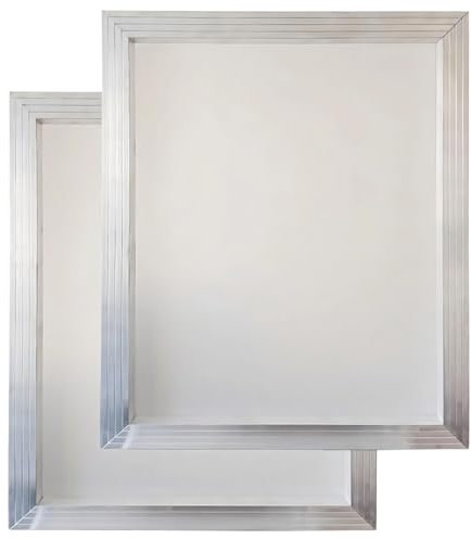 Silke screentryck ramar, 2 aluminium 20 x 16 med 160 nät för tyg, trä, keramik - lätt och för gör-det-själv och kommersiellt bruk