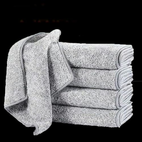 MEKPAM 10 Pezzi Di 30X30 Cm Strofinaccio In Fibra Di Carbone Di Bambù Panno Per La Pulizia Della Cucina Addensato Assorbente Senza Pelucchi Tampone Abrasivo