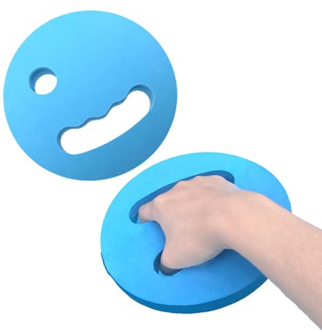 Wassergewichte für Pooltraining, EVA-Handheld, Schwimmscheiben, WasserAerobics-Set, 18 x 18 x 3 cm, leicht, ohne Lippen, 2 Stück, blau, für Aquatic Fitness, Schwimmtraining
