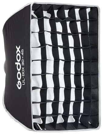 Godox UL-BOX-30 * 45 Rectangular softbox, 30x45cm Soft Box Quick Switch with Grille, Folding Softbox with Bowens Mount for Studio Video Light SL60W SL100D SL100Bi MS200-V MS300-V DP400III-V