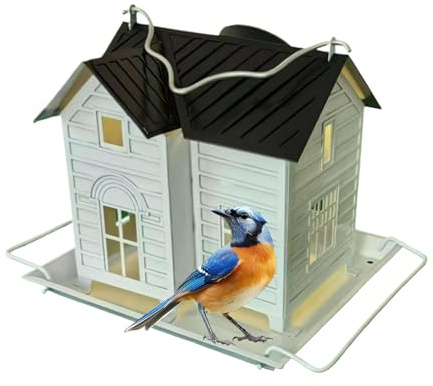 Tuxxjzm Mangeoire solaire pour oiseaux | Récipient de nourriture pour oiseaux | Station d'alimentation à suspendre pour inséparable, récipient de nourriture de jardin pour perruche perroquet