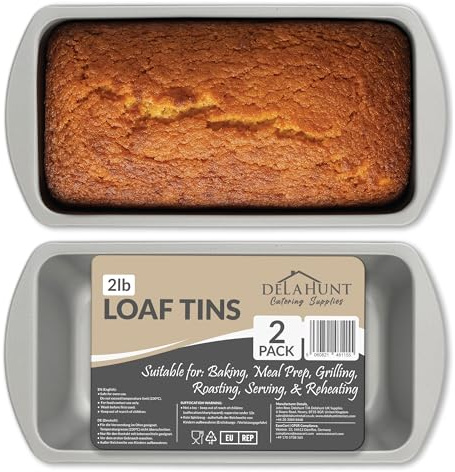 2lb Non-Stick Loaf Tins [2 Pack] – Heavy-Duty Carbon Steel Bread & Cake Baking Tins | BPA & PFOA-Free | Oven, Freezer & Dishwasher Safe | Durable Loaf Pans for Baking Bread, Cakes & Meatloaf