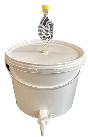 SILPLAST Récipient de fermentation complet de 10 l - Kit complet : seau de fermentation avec tube de fermentation et caoutchouc d'étanchéité et robinet d'écoulement en plastique, seau pour bière ou