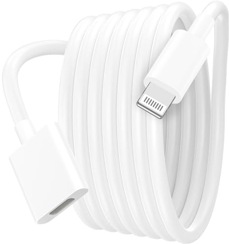 1STCHAMP Cavo di prolunga Lightning per iPhone iPad, [certificato MFi] Cavo di prolunga per iPhone da 2 m, cavo di ricarica e sincronizzazione video e audio maschio a femmina, supporta carica+audio+