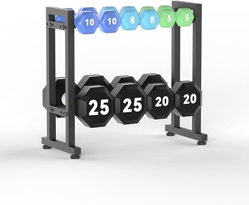 Dumbbell Rack, Weight Rack for Home Gym, 2-Tier 18 Inch Adjustable
