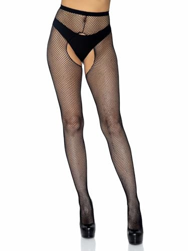Leg Avenue Collants Résille Crotchless Noir