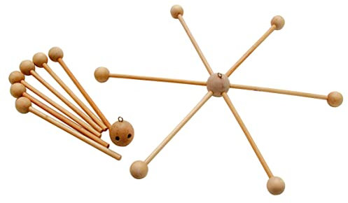 Holzmobile Mobilestern Holz 30cm Kreuz Babywiege selber machen Basteln Neu