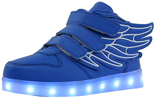 Kauson Mixte Enfants LED Chaussures de Sport 7 Changement de Couleur Chaussure de Mutilsport USB Rechargeable LED Lumineuse Baskets Mode Respirante Running Sneakers pour Garçons et Filles Cadeau
