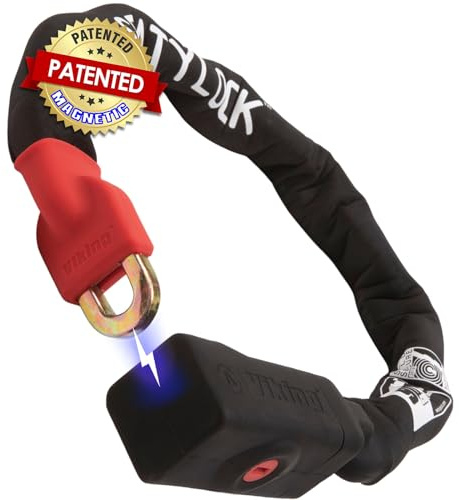 Seatylock Viking Bike Chain Lock with Key - Magnetic Patented Sold Secure Rated - Heavy Duty Anti Theft - Smart Ultra Security Bicycle Lock
