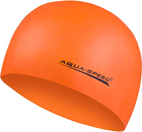 Aqua Speed Mega Swim cap | Cuffia da Bagno | Nuoto | Triathlon | Balneazione | Silicone | Mega/Arancione