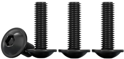 Drenky Tornillo de Cabeza Alomada con Brida M5x20mm, 20 Piezas Negro Tornillos para Máquina Acero Inoxidable A2 V2A Tornillos Hexagonal pour Les Connexions Mécaniques, Totalmente Rosca Métrica