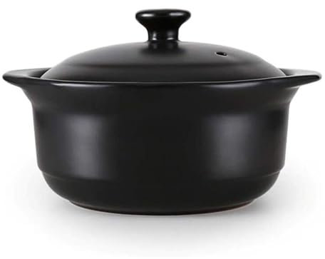 DSDGVDFBV Schwarz, 1 Liter Hitzebeständiger Keramiktopf, Koreanische Steinschale Mit Deckel Keramik Auflauf Für Bibimbap Und Suppe Essen Kleiner Suppentopf