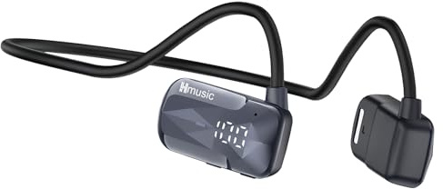 Hmusic Hörlurar Trådlösa med Öppet Öron - luftledning, Bluetooth 5.4 | IPX5 Vattentät, ENC-mikrofon, Diamantform för Sport, Löpning, Vandring, Cykling, Gym