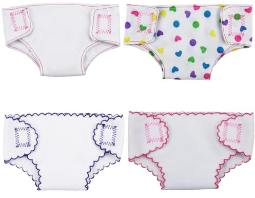 GXGM Puppenzubehör Windel-Babypuppenwindeln, Puppenzubehör Windel, Windeln für Baby Puppen, Babypuppenwindel-Set, wiederverwendbar für mehrere Zwecke, 4 Stück