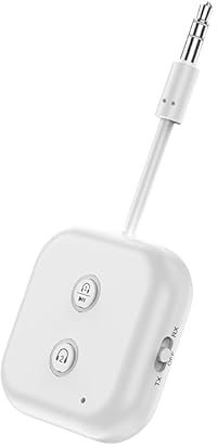 Bluetooth 5.3 Adapter Transmitter für TV Audio auf 2 Kopfhörer, 2-in-1 Bluetooth Sender Empfänger Klinke 3.5 für Stereoanlage/Flugzeug aptX Adaptive