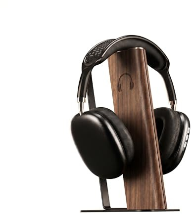 Gunking Headphone Stand for Desk, Wooden-Style Headset Holder with Carbon Steel Base, Universal Gaming Earphone Stand for AirPods Max, Sony, Bose, Beats - No Assembly Required