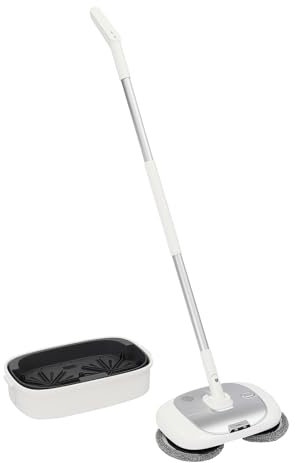 MEELRYD Balai de sol électrique sans fil, avec batterie, réservoir d'eau de 400 ml et éclairage LED avec fonction de pulvérisation, serpillère pour essuyer, frotter et polir