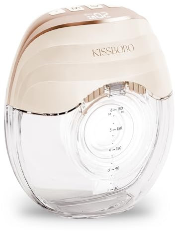 KISSBOBO Tiralatte Elettrico, Leggero e Ultrapiatto, 3 Modalità 8 Livelli, Ideale per Mamme, Amici e Coppie, Display a LED(Arancione 1 pezzo)