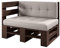 Lermowood Palettenmöbel Mp Eckbank 120 x 80 x 30 cm Palisander | Europaletten Indoor und Outdoor Lounge Gartenmöbel Holz Gartenmöbel Set Lounge Möbel Terrasse Balkon Loft Stil Paletten