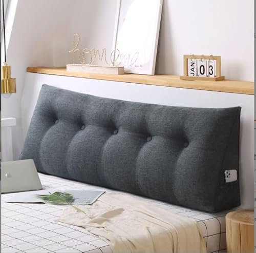 OHMG 200CM XXL Rückenkissen Bett,Lang Keilkissen Hohen Rückenkissen Kissen Bettkissen Rückenlehne Nackenstützkissen Rückenstützkissen Lordosenstütze Lesekissen für Bett und Sofa ﻿