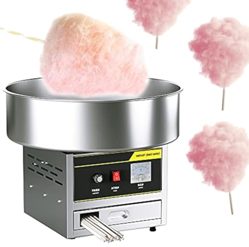 Sockervaddsmaskin För Kommersiellt Bruk, 1200w Sockervaddsmaskin, Professionell Sockervaddsmaskin, Med Sockerskopa, Rostskyddsbeläggning, För Fest, Födelsedag,Silver