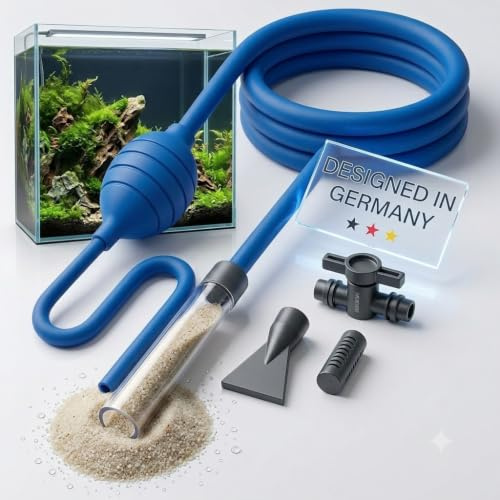 Ludwig Germany® Premium Aquarium Reiniger & Wasserwechsel Set–[3m Schlauch], Handpumpe, Bodenreiniger, Kiesreiniger, Aquarium-Reinigung Sand Filter Fisch Tank Kiesfilter, Mulmsauger, Komplett-Set