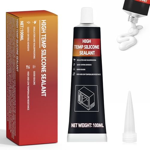 INNOVAYOU 100ml Blanc Colle Haute Temperature, Supporte Jusqu'à 300°C, Imperméable Résistant à l'humidité, Adaptée au Four, Gril et au Micro-ondes