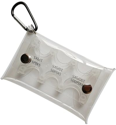 Mynthållare – 14 x 8 cm myntalbum, kompakt myntorganisatör-plånbok, plånbok med PVC-fodral med sex fack | Lätt design för resor, shopping och daglig kontantsortering, transparent, se beskrivning, Se