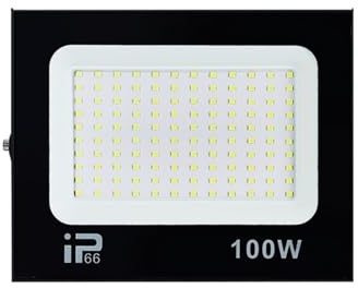 Foco De Luz Inundación LED 100W 200W IP66 Impermeable Negro Shell Jardín Calle Puerta Reflectores Pared Garaje en el jardín(100W)