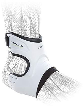DonJoy Performance POD Ankle Bandage, Best Support for Stability, Ankle Sprain Roll, Strains for Soccer, Soccer, Basketball, Lacrosse, Volleyball - Medium - Right - White